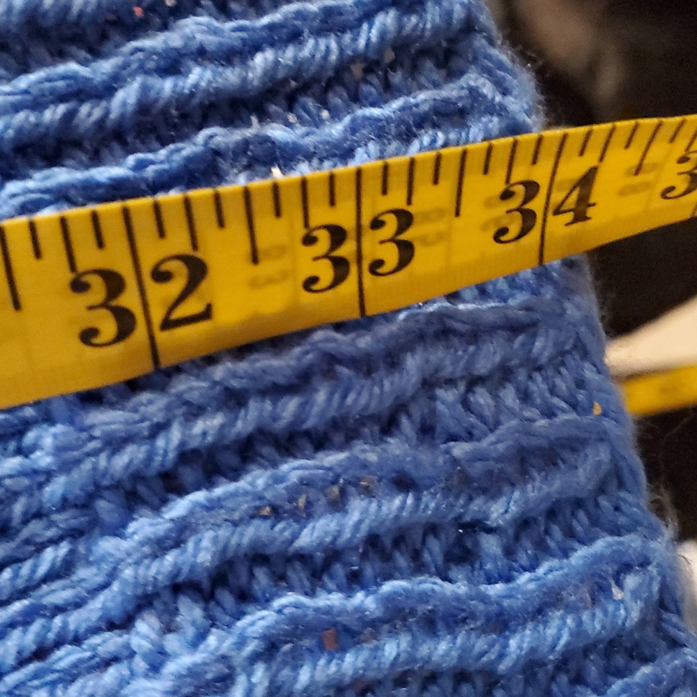 Hand Knit Bulky Cardigan Sweater Eagle Sweater Royal Blue XL - Picture 7 of 12